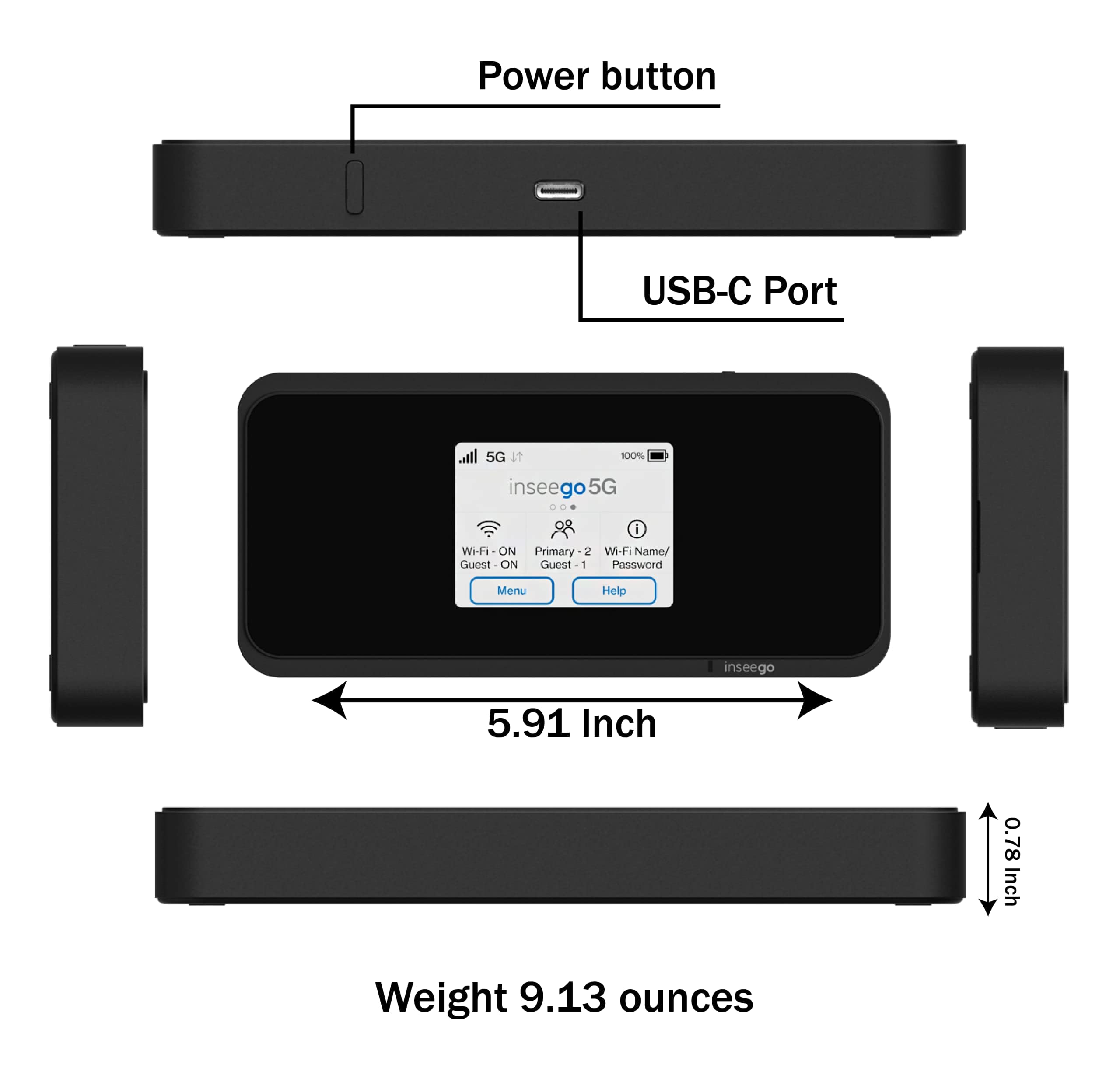 Amazon.com: Inseego 5G MiFi M2000 Mobile Hotspot, T-Mobile